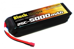 Black Magic 22.2V 5000mAh, 25C, 6s1p, Deans T-Plug