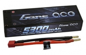Аккумулятор Gens Ace Li-Po 7.4V 5300мАч 65C Pro Racing 2S1P