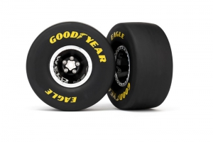 Traxxas Tires & wheels, assembled, glued (aluminum Weld wheel, slick tires (S1 compound), foam inserts)