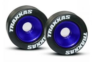 Traxxas Алюминиевые колесики с покрышками для устройства антиопрокидывания, синие, 2шт. 
