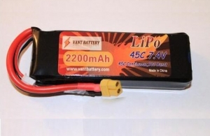 Аккумулятор VANT Li-pol 2200mAh, 45c, 2s1p, XT60/EC3/Deans VTB2200XP45-2S