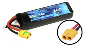 Аккумулятор B&C LiPo 5000 mAh 14.8V (4s) 90C, XT60, Soft case