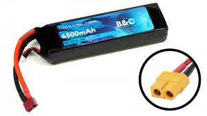 Аккумулятор LiPo B&C - 11.1v 6500мАч 90C (3S, Softcase, разъём TX60)