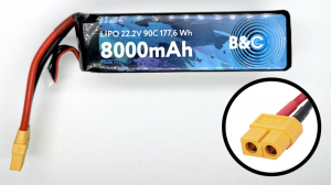 Аккумулятор B&C LiPo 8000 mAh 22.2V (6s), 90C, XT60, Soft case