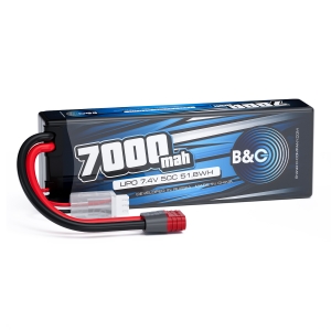 Аккумулятор LiPo B&C - 7,4V 7000МАЧ 50C (2S, HardCase, T-Plug)