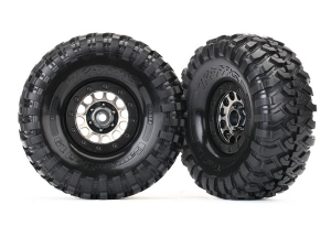  Tires and wheels, assembled (Method 105 black chrome beadlock wheels, Canyon Trail 1.9&quot; tires, foam inserts) (1 left, 1 right)