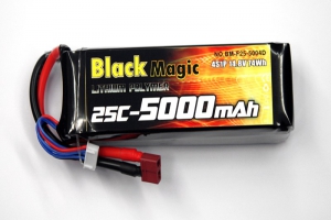 Black Magic 14.8V 5000mAh, 25C, 4s1p, Deans T-Plug