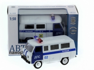 Машина &quot;АВТОПАНОРАМА&quot; инерц. УАЗ (ДПС) 1/50, в/к 12*7*5,5 см