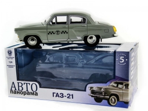 Машина &quot;АВТОПАНОРАМА&quot; ГАЗ-21 &quot;Волга&quot; 1/24 в/к  26*12*11см, серая