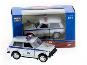 Машина &quot;АВТОПАНОРАМА&quot; инерц. ВАЗ 2121 1/50, в/к 12*7*5,5 см, серебристая