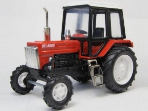 Сувенирная модель трактора МТЗ-82 &quot;Люкс-2&quot; металл (красный с бел.кабиной) 1:43