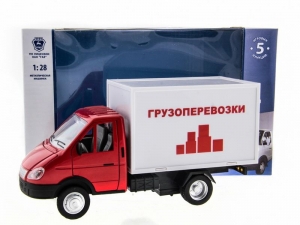 Машина &quot;АВТОПАНОРАМА&quot; &quot;ГАЗель&quot; (грузоперевозки) 1/28, в/к 24*14*12 см