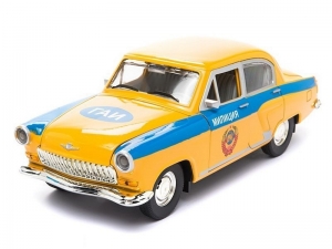 Машина &quot;АВТОПАНОРАМА&quot; ГАЗ-21 &quot;Волга&quot; 1/24 в/к  26*12*11см, желтая
