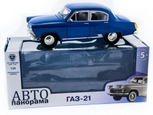 Машина &quot;АВТОПАНОРАМА&quot; ГАЗ-21 &quot;Волга&quot; 1/24 в/к  26*12*11см, синяя