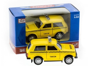 Машина &quot;АВТОПАНОРАМА&quot; инерц. ВАЗ 2121 1/50, в/к 12*7*5,5 см, желтая
