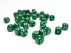 Набор зеленых игровых кубиков ZVEZDA &quot;D6&quot;, 12мм, 36 шт