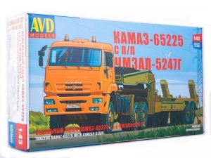 Сборная модель AVD КАМАЗ-65225 с полуприцепом ЧМЗАП-5247Г, 1/43
