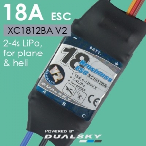 Dualsky XC1812BA V2, ESC 18A, 2-4s LiPo, for plane & heli