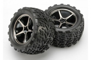 Traxxas Колеса в сборе для автомоделей Revo масштаба 1:16, черный хром, 2шт.