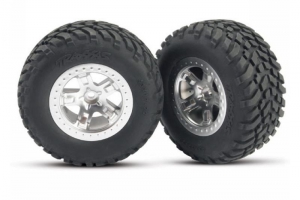 Traxxas Колеса в сборе для полнопривод. зад/перед, для заднепривод. зад, хром, 2шт.
