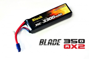 Black Magic LiPo 11,1В (3S) 3300mAh 25C Soft Case EC3 (for BLADE 350 QX2 and QX3)
