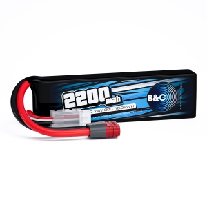 Аккумулятор LiPo B&C 2200 mAh 7.4V (2s) 20C T-plug Soft case