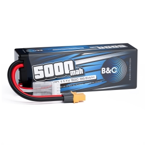 Аккумулятор LiPo B&C - 7.4v 6000мАч 90C (2S, Hardcase, разъём Bullet 4.0 мм + XT60)