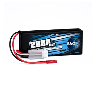 Аккумулятор Li-Po B&C 2000 mAh, 7,4V, 20C, JST