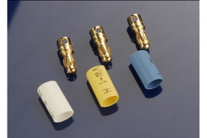 Traxxas Bullet connectors, male, 3.5mm (3) / heat shrink