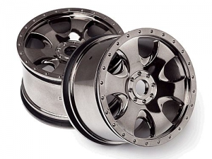 HPI Диски трак 1/8 - WARLOCK BLACK CHROME (83x56mm/2шт) 17mm Hex Hub
