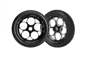 Traxxas Tires & wheels, assembled, glued (aluminum Weld wheels, tires, foam inserts) (front) (2)