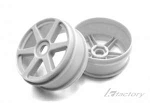K Factory Диски багги 1/8 - "No-Slots" (6-спиц/ 17mm/ White/ 2шт)