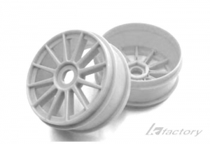 K Factory Диски колес багги 1/8 "No-Slots" (12-Spoke, 17mm, White) 2шт