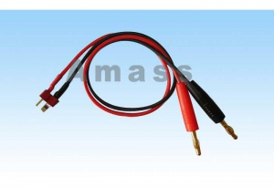 AMASS Кабель зарядки - male Deans T-plug to 4mm banana plug (16awg silicon wire 30cm)