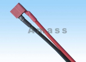 AMASS Разъем T-plug (мама) с проводом 14awg silicone 10cm