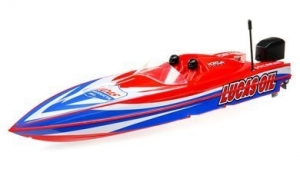 Радиоуправляемый катер ProBoat Lucas Oil 17" Power Boat Racer Deep-V RTR (красный)