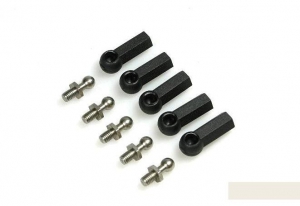 Team Magic Шаровые и наконечники 4mm Short (for 3mm rod) 5шт Black