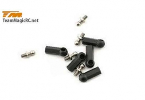Team Magic Шаровые и наконечники 4mm Short (for 3mm rod) 5шт Blue