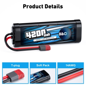 Аккумулятор B&C NiMH 6-Cells 4200 MAH 7.2V, T-Plug