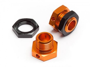 HPI Хабы колес 17мм (ширина 5mm) с гайками (Orange/Black) 2компл
