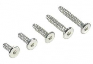 K Factory Винт потайной 3х10мм  Aluminum 7075 Lightweight Flat Head Tapping Screw (12) 3x10mm