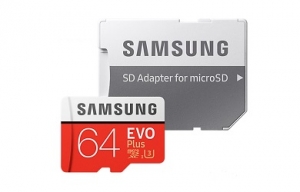 Карта памяти Samsung microSDXC EVO Plus 64GB 60MB/s + SD adapter