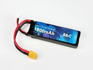Аккумулятор B&C LiPo 1800 MAH 11.1V (3s) 75C, XT60, Soft case