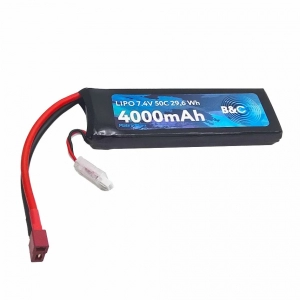 Аккумулятор Li-po B&C 4000 MAH 7.4V (2s) 50C, T-plug, Soft case