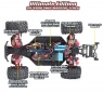 Радиоуправляемый монстр Remo Hobby Dinosaurs Master Brushless (синий) 4WD 2.4G 1/8 RTR