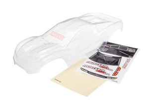 Body, Rustler® 4X4 (clear, requires painting)/ window, grille, lights decal sheet