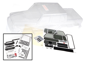 Body, Mercedes-Benz® G 63® (clear, requires painting)/ decals/ window masks (includes grille, side mirrors, door handles, & windshield wipers)