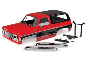 Body, Chevrolet Blazer (1979), complete (red) (includes grille, side mirrors, door handles, windshield wipers, front & rear bumpers, decals)