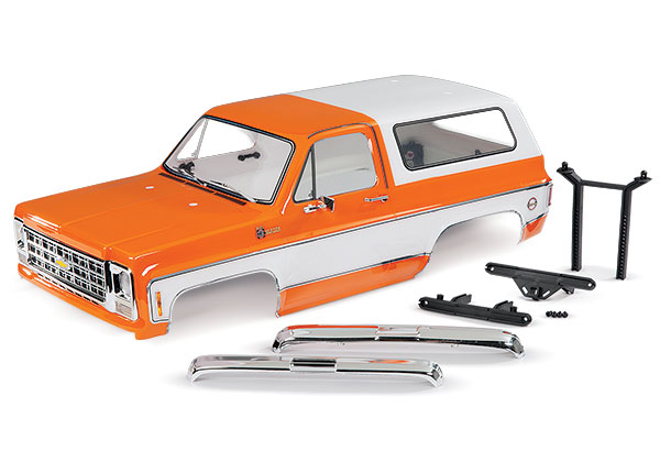 Body, Chevrolet Blazer (1979), complete (orange) (includes grille, side mirrors, door handles, windshield wipers, front & rear bumpers, decals)