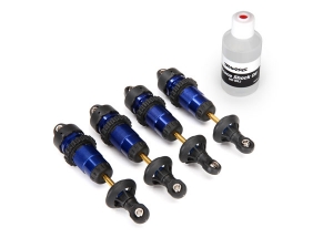 Shocks, GTR aluminum, blue-anodized (fully assembled w:o springs) (4)